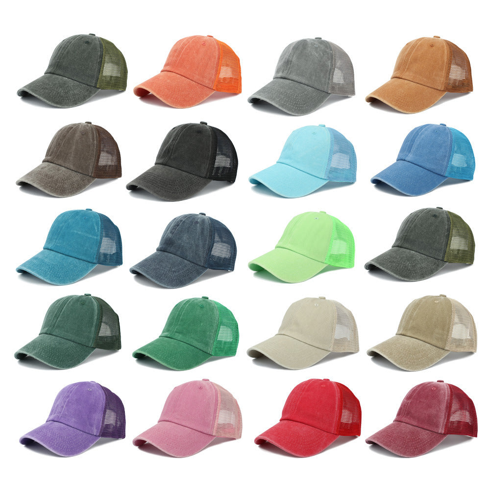 Wholesale Vintage Washed Cotton Breathable Mesh Sun Protection Baseball Cap Fashion Accessory Gift