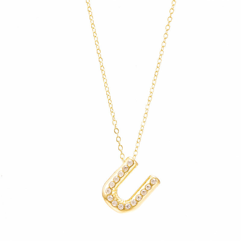 Wholesale Chubby Letter Pendant Clavicle Chain  Necklace