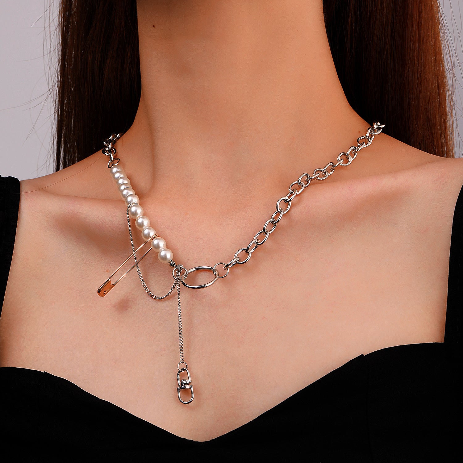 Wholesale Creative Pin Necklace  Clavicle Chain