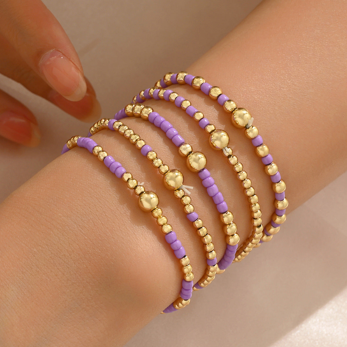 Wholesale Bohemian Beaded Bracelet Set Colorful Cross Design Women S Jewelry Accessory Gift