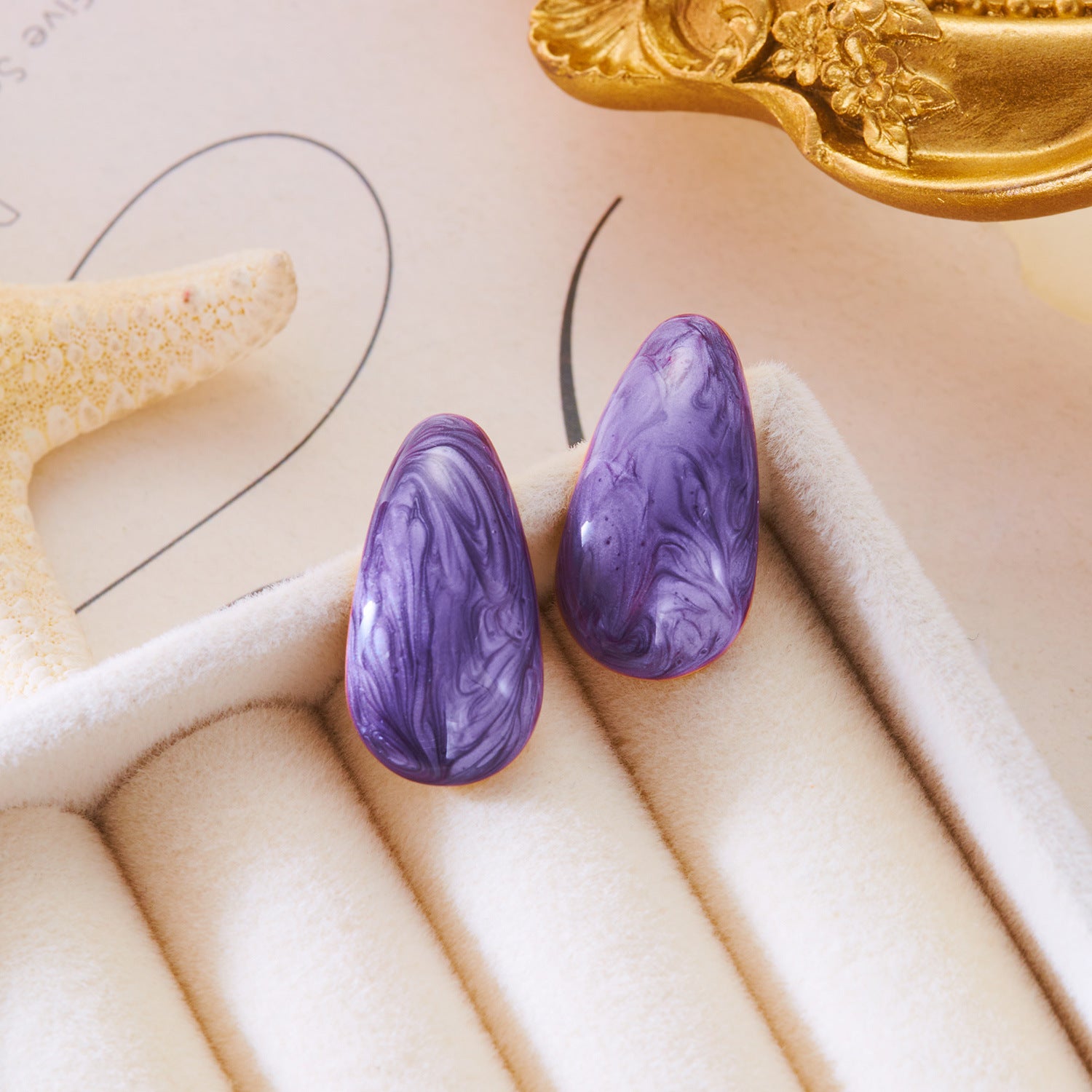 Wholesale Stainless Steel Oil Dripping Water Drop Earrings  Light Luxury Earrings