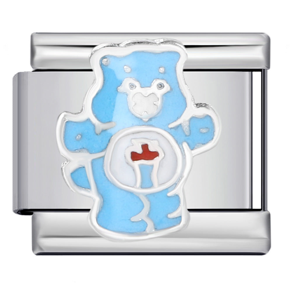 Wholesale Italian Charm Bracelet 9mm DIY Classic cute bear  Creative Stainless Steel Composable Bracelet