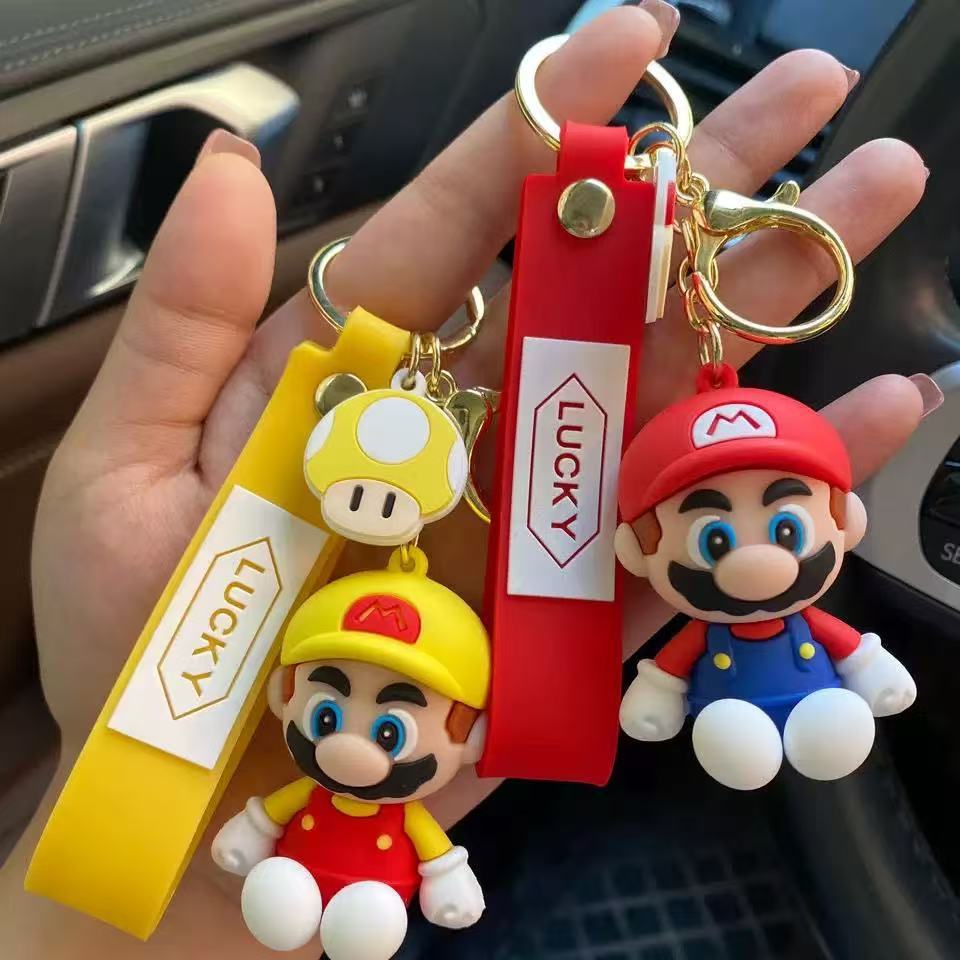 Wholesale  Silicone Keychain Sitting Cartoon Bag Charm Gift
