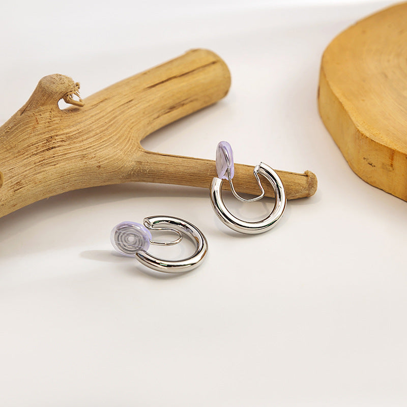 Wholesale Mini Three Pearl Ear Clip Thin Size Pearl Metal C Shape Earrings