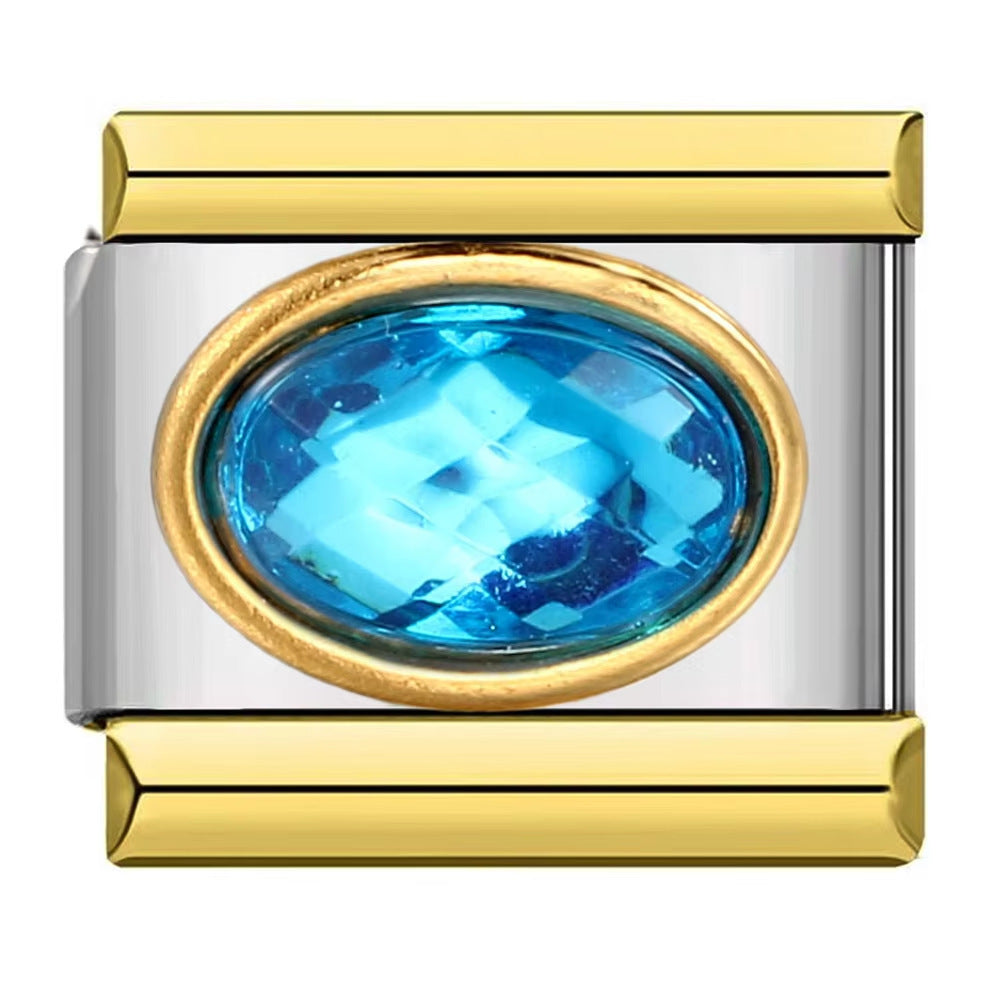 Wholesale  Italian Charm Bracelet 9mm DIYOval-shaped Creative Stainless Steel Composable Bracelet