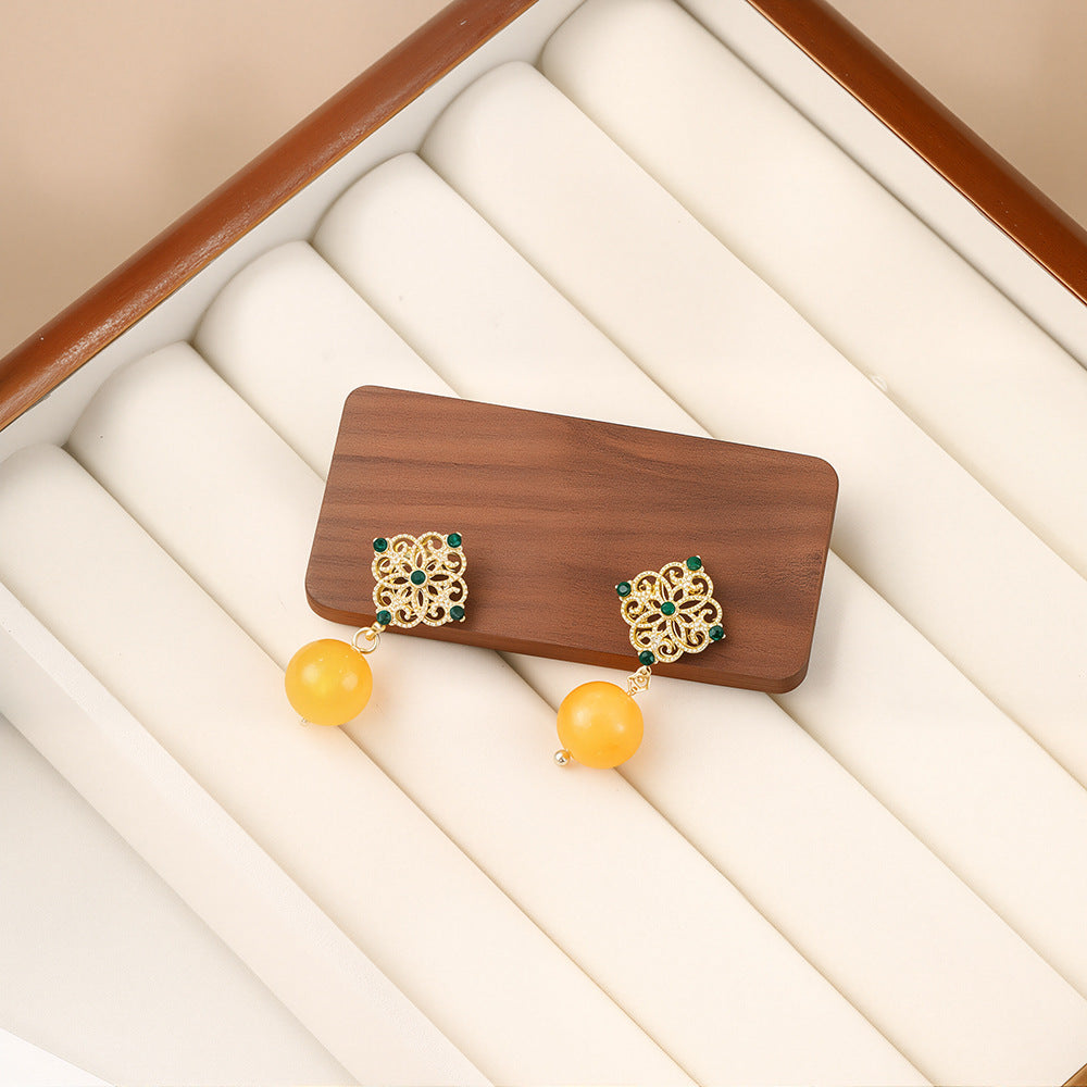 Wholesale High-quality diamond pattern drop earrings