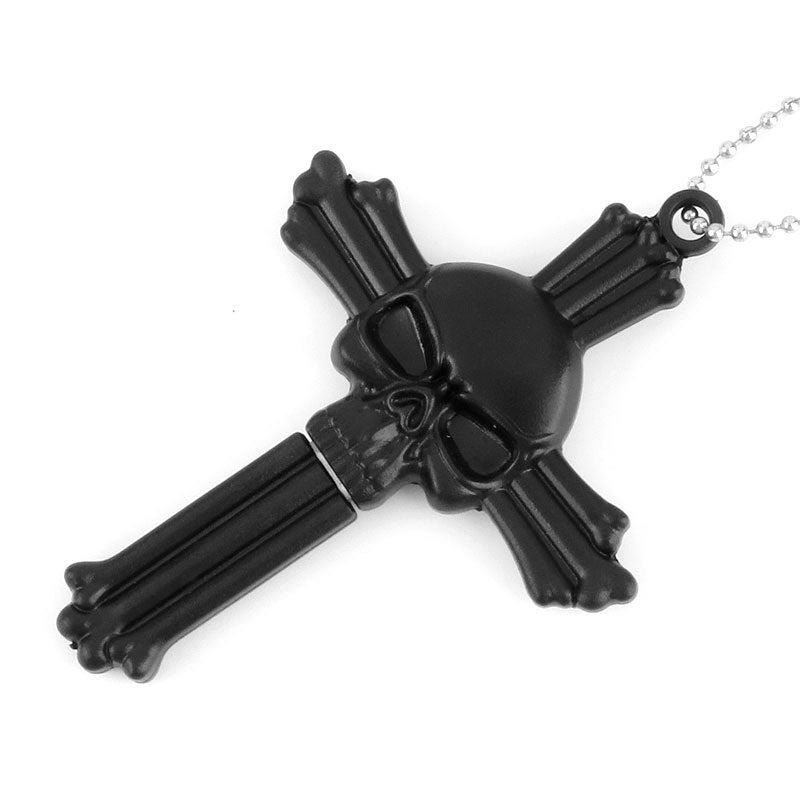 Wholesale Skull Cross Stainless Steel Key Express Unboxing Tool Necklace