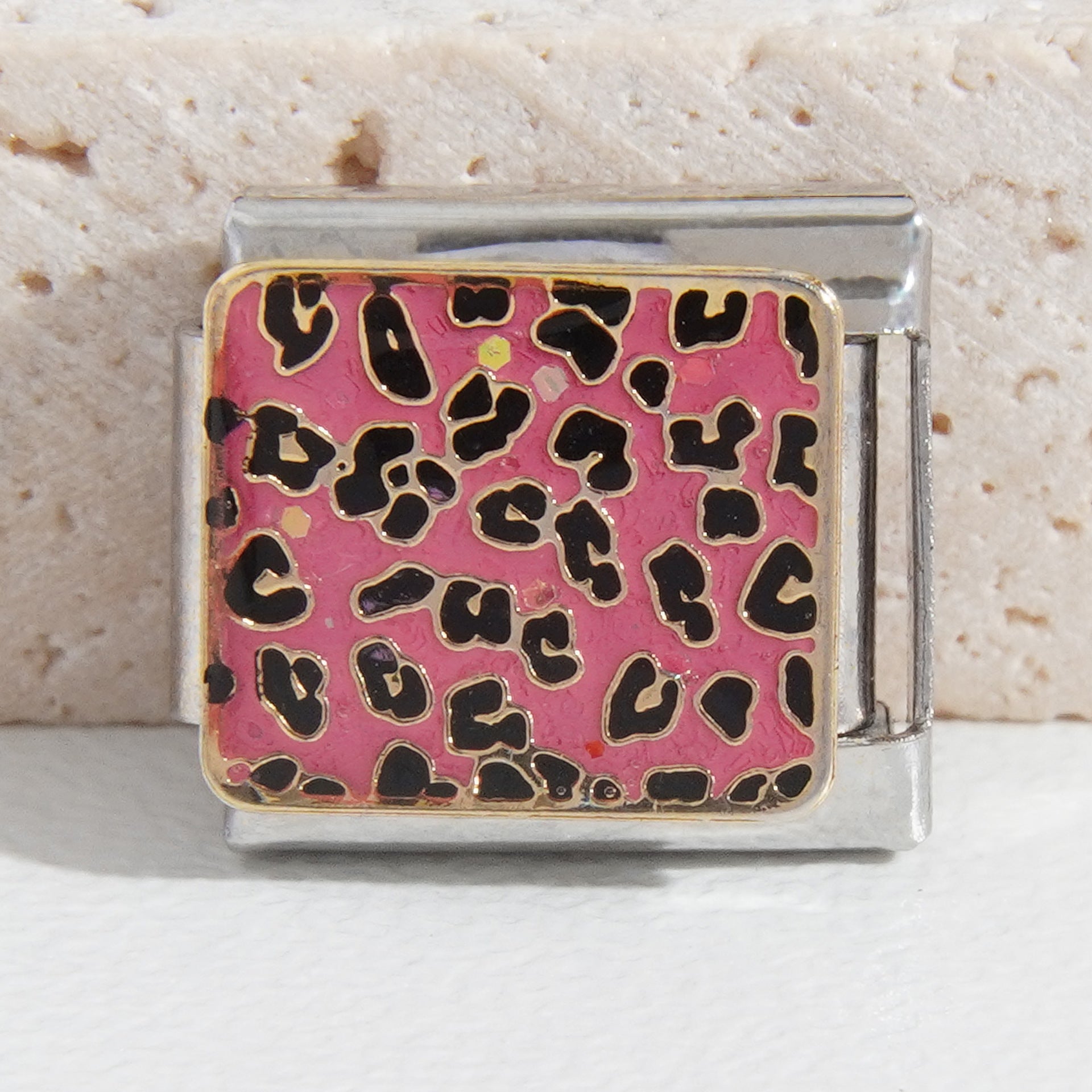 Wholesale Italian Charm Bracelet 9mm DIY Splicing Leopard Print Series Stainless Steel Composable Bracelet