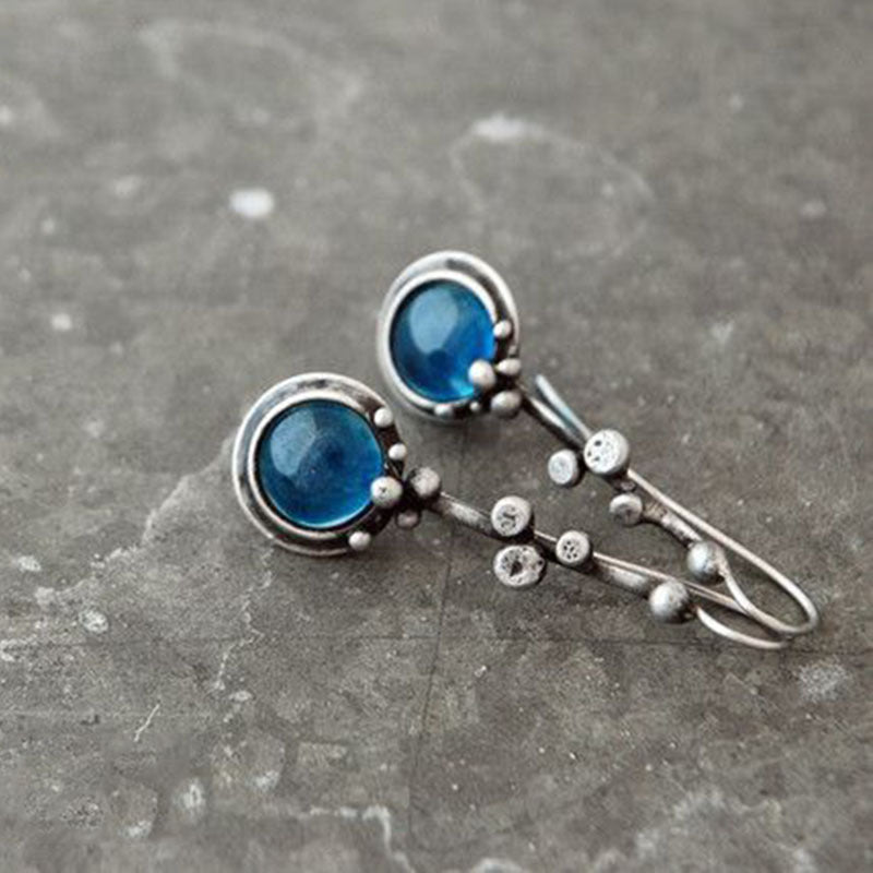 Wholesale Vintage Creative Blue Moonstone Earrings