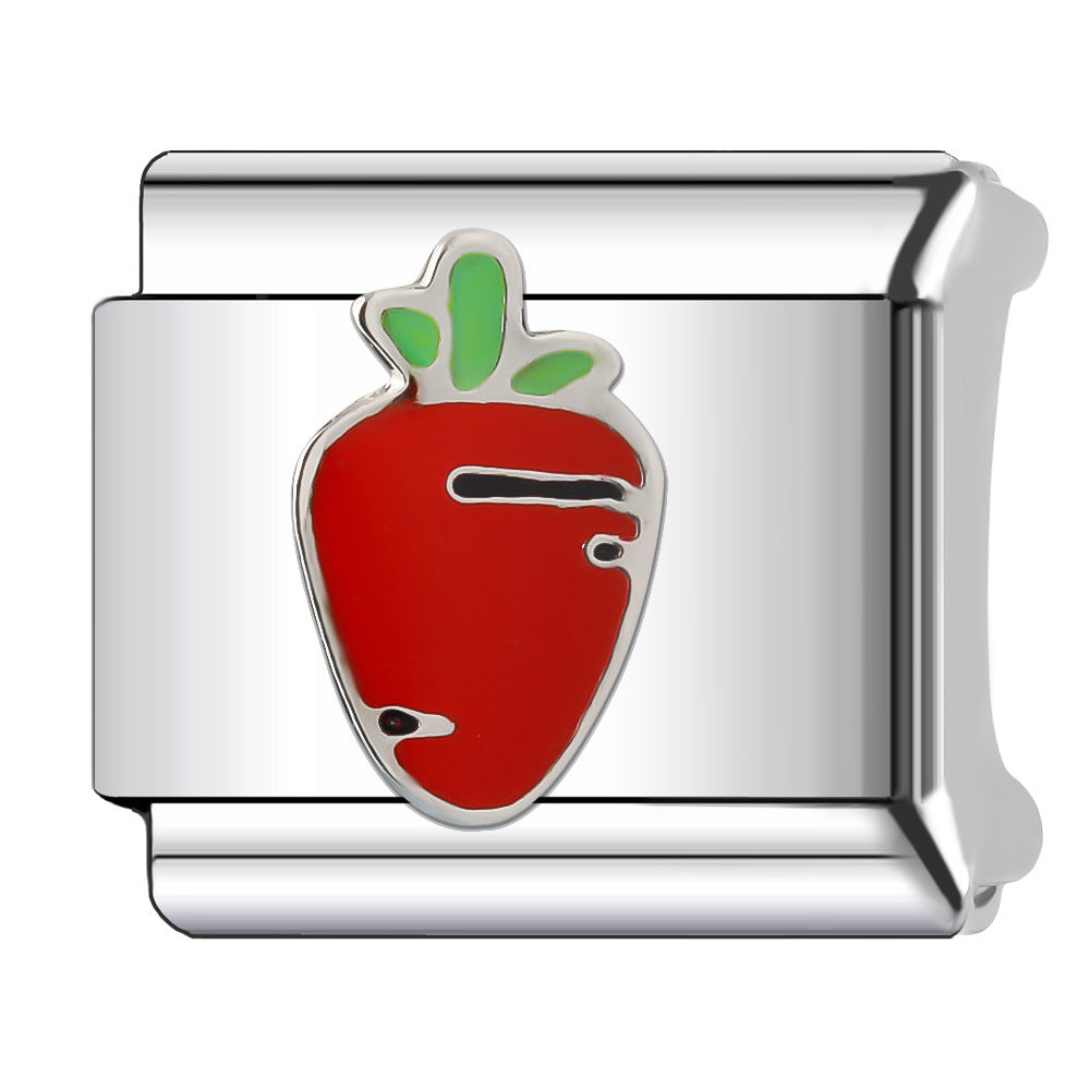 Wholesale Italian Charm Bracelet 9mm DIY Splicing Fruit and Vegetable Series  Stainless Steel Composable Bracelet