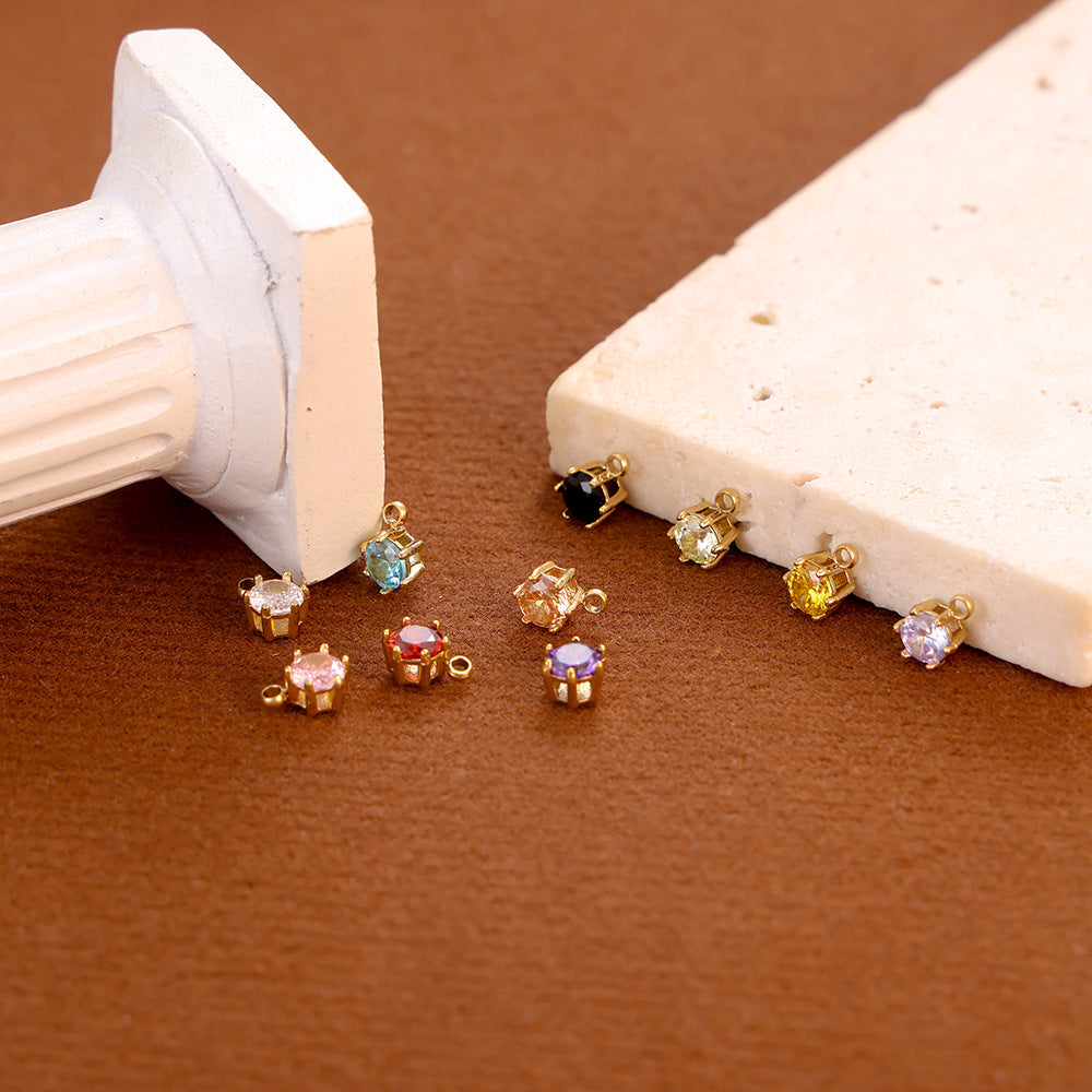 Wholesale stainless steel zircon small pendant