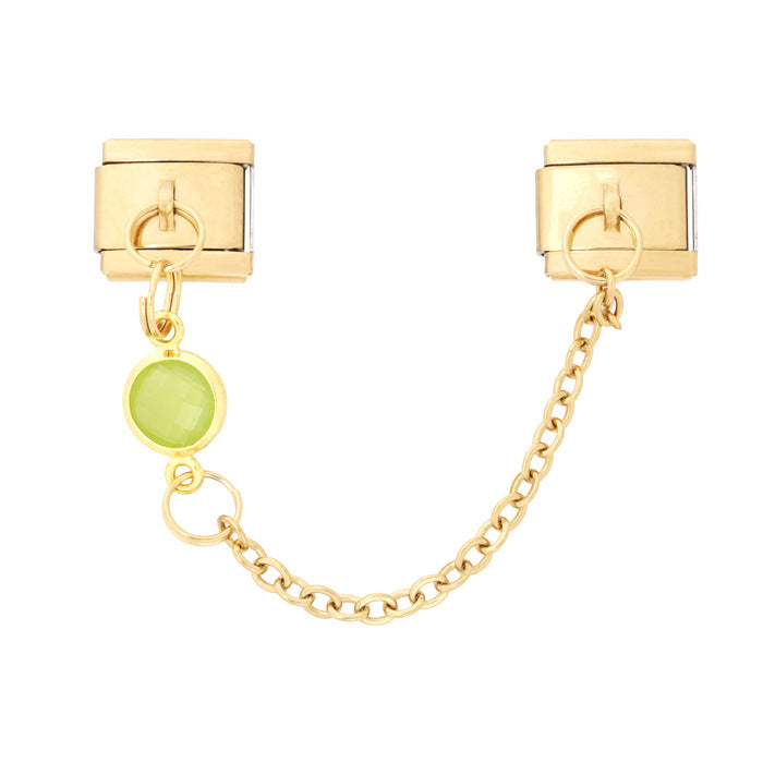 Wholesale Italian Creative Double Hook Colorful Birthstone Bracelet Stainless Steel Handmade Jewelry Accessory