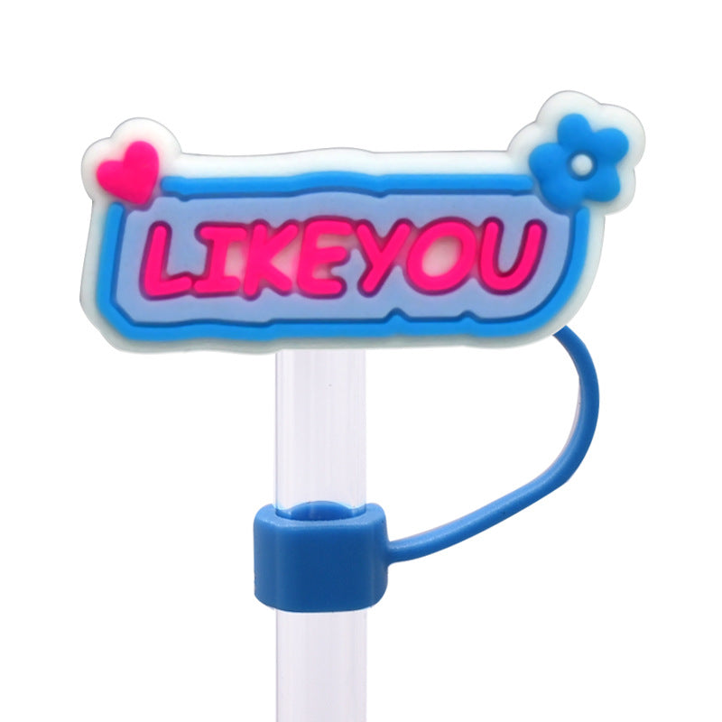 Wholesale Random 100pcs Cute Cartoon Dessert Straw Cover 10MM Straw Tube Cap