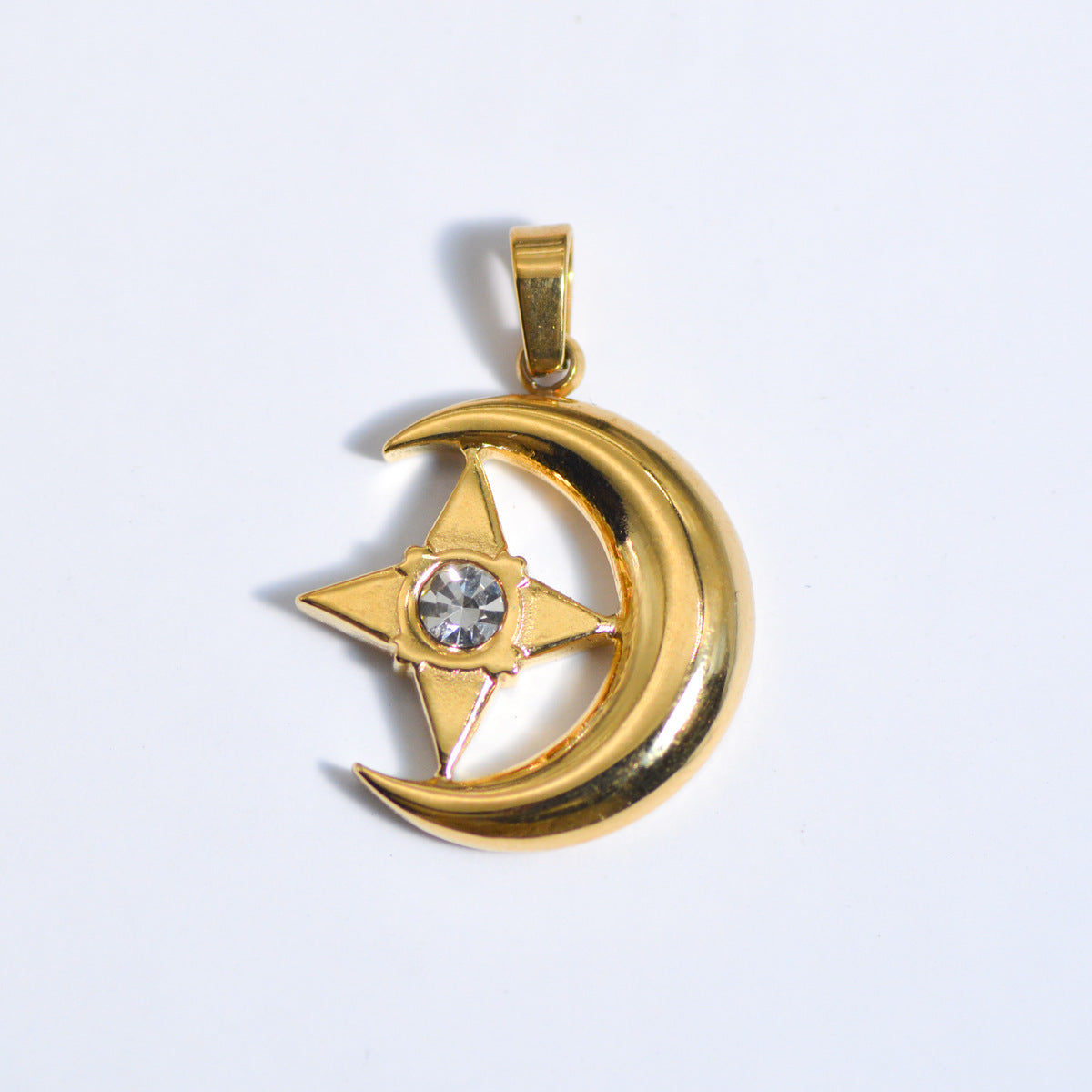 Wholesale Stylish Geometric Stainless Steel Necklace Pendant Natural Stone Drop DIY Jewelry Accessory For Layering And Gift