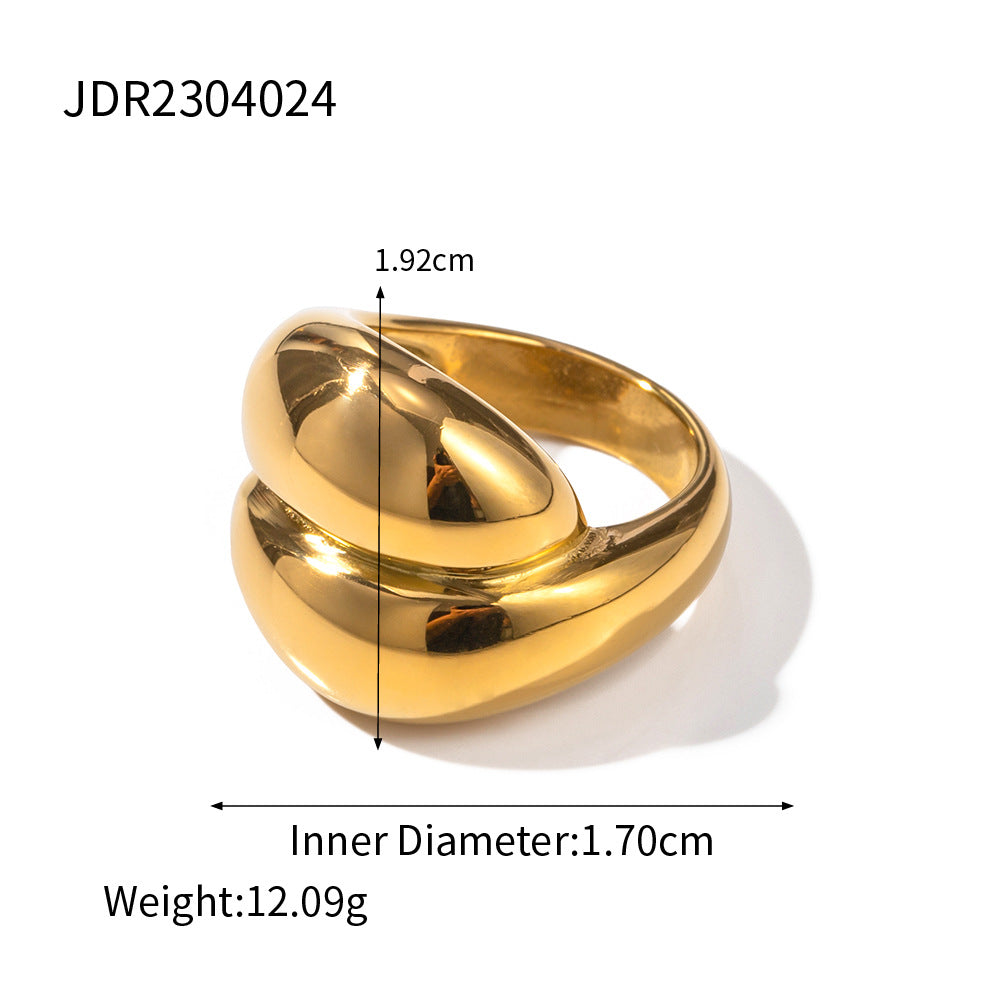 Wholesale 18K Gold Exaggerated Stainless Steel Rings Closed Ring Gold Plated Rings ACC-RS-Jied003