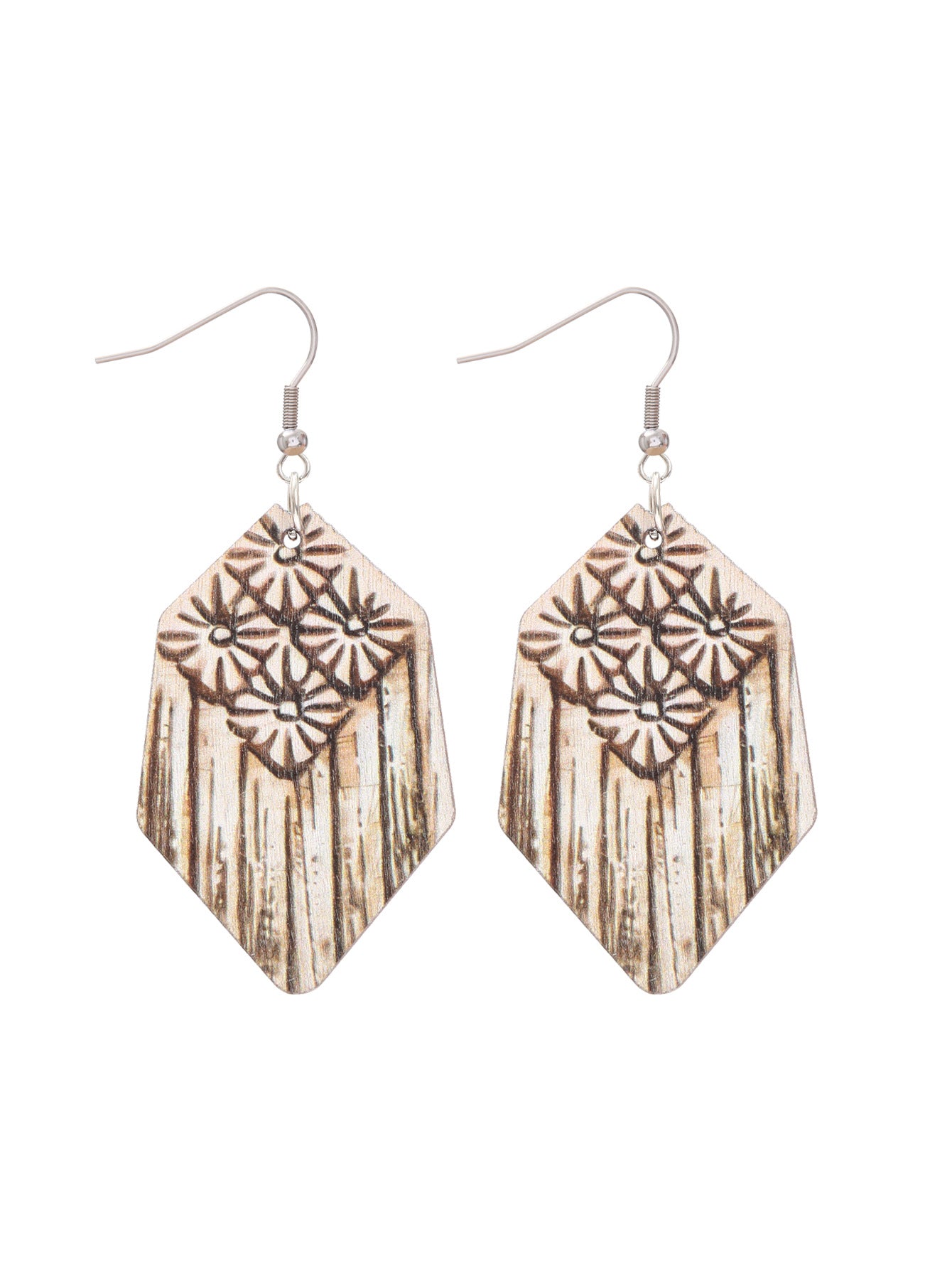 Wholesale Bohemian Vintage Sunflower Sunflower Hollow Wooden Earrings