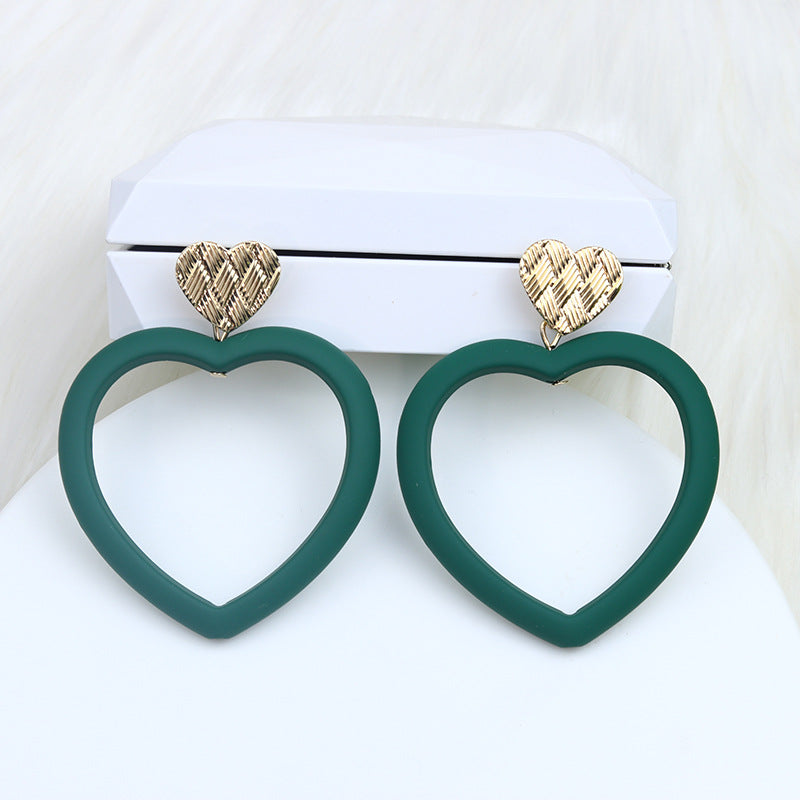 Wholesale Valentine's Day Love Hollow Spray Paint Acrylic Earrings