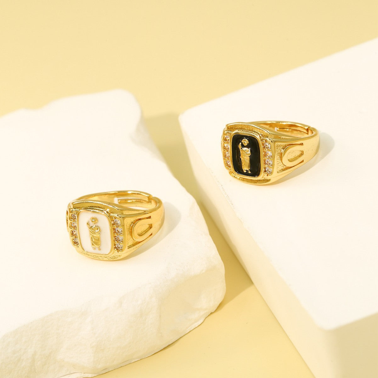 Wholesale Cross-Border Vintage Championship Ring Jordan Basketball Ring Men' s Stylish and Bold Copper Inlaid Zircon Hot-Selling