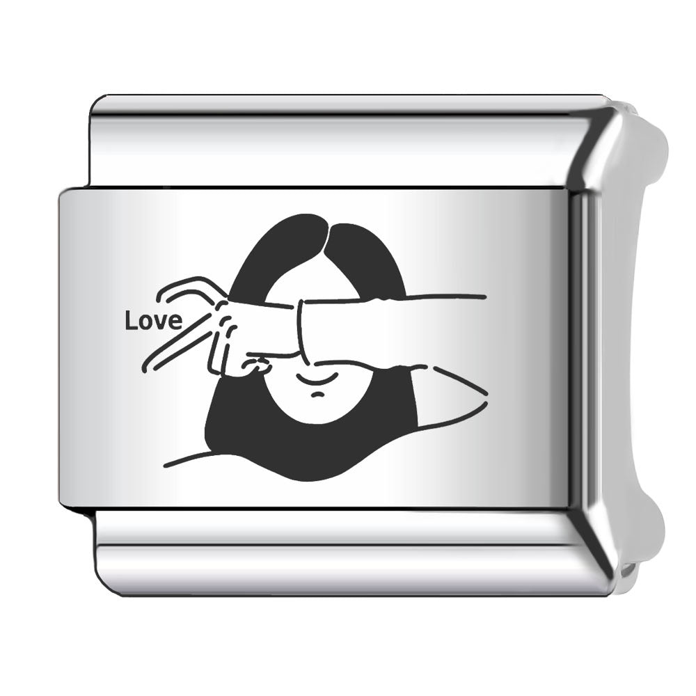 Wholesale Italian Charm Bracelet 9mm DIY Splicing Couple Love Stainless Steel Composable Bracelet