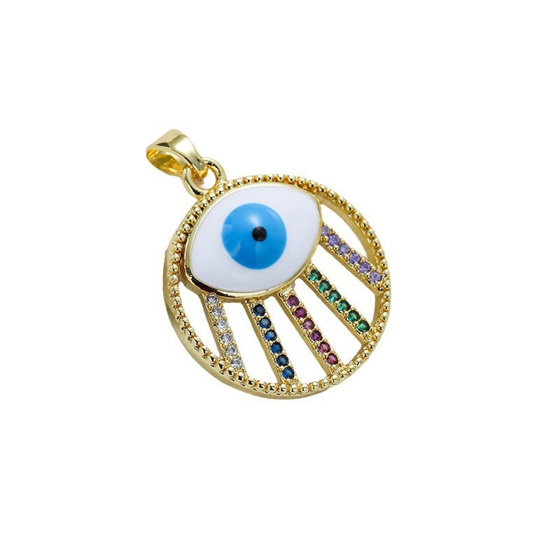 Wholesale Gold Plated Copper Eye Pendant Necklace with Zircon - Trendy Jewelry Accessory for Women