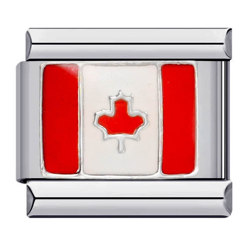 Wholesale Italian Charm Bracelet 9mm DIY Splicing Removable Gold Plated Oil Drop Cartoon Stainless Steel Composable Bracelet