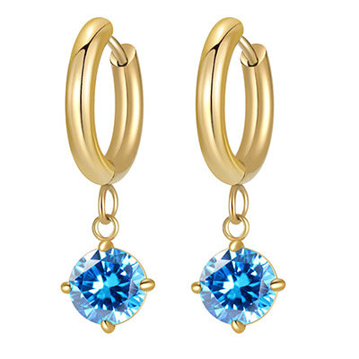 Wholesale Titanium steel zircon pendant earrings