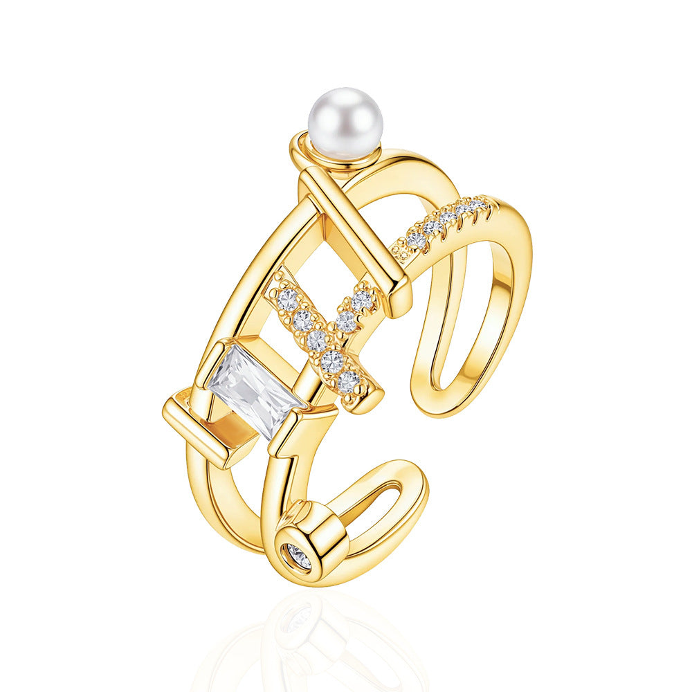Wholesale Gold Plated Copper Zirconia Ring Adjustable Crown Sunflower Design Stylish Women S Fashion Jewelry Gift