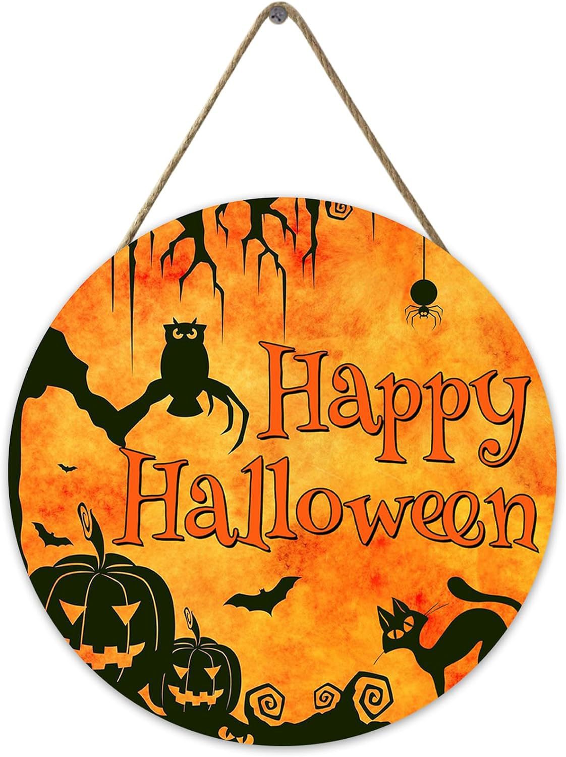Wholesale  Haunted House Party  Pumpkin Acrylic Round Plate Decoration