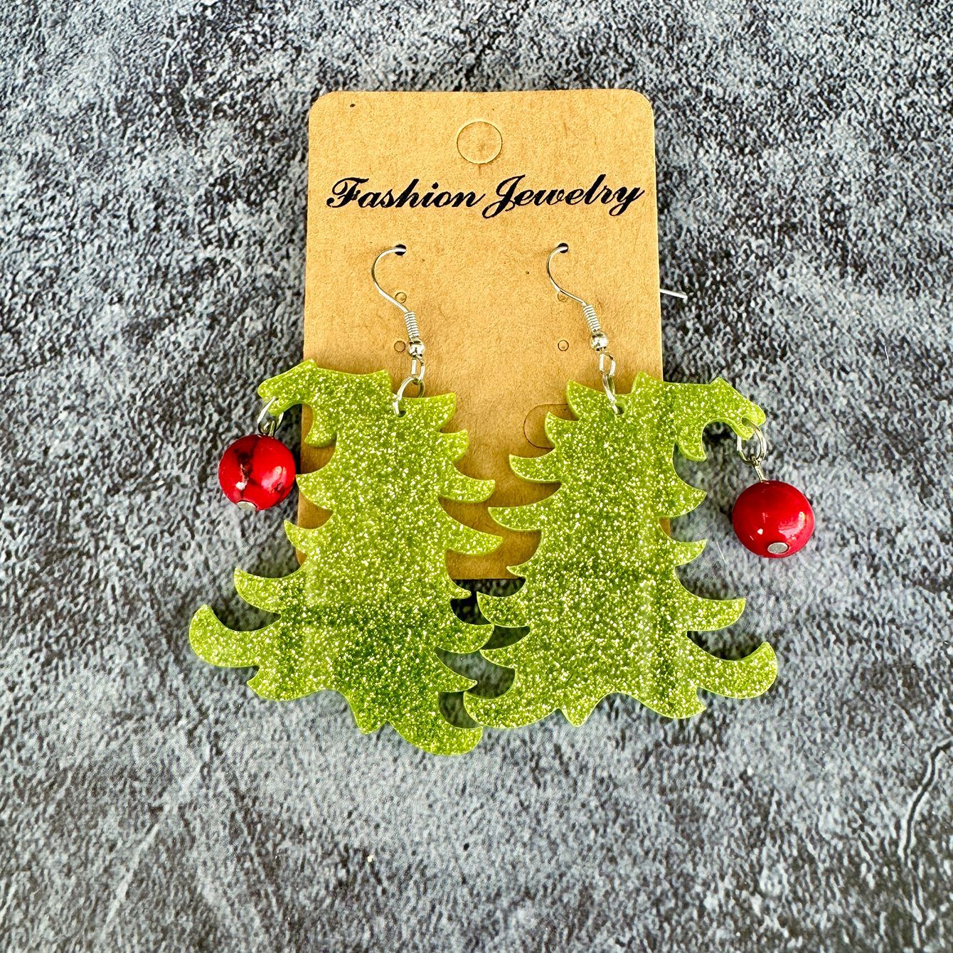Wholesale  Christmas tree acrylic ing earrings