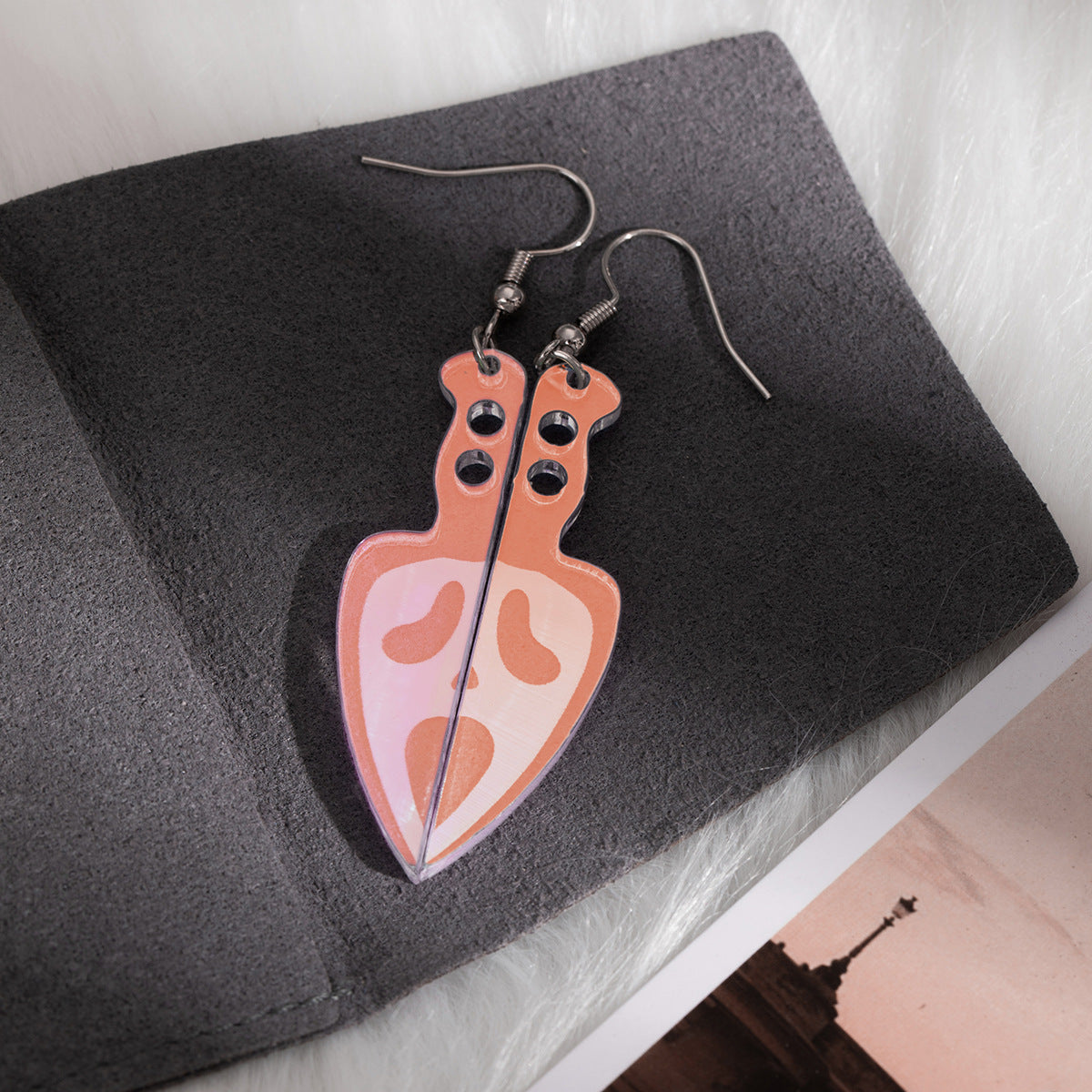 Wholesale Halloween  Skull Laser Knife Ear  Acrylic Earrings