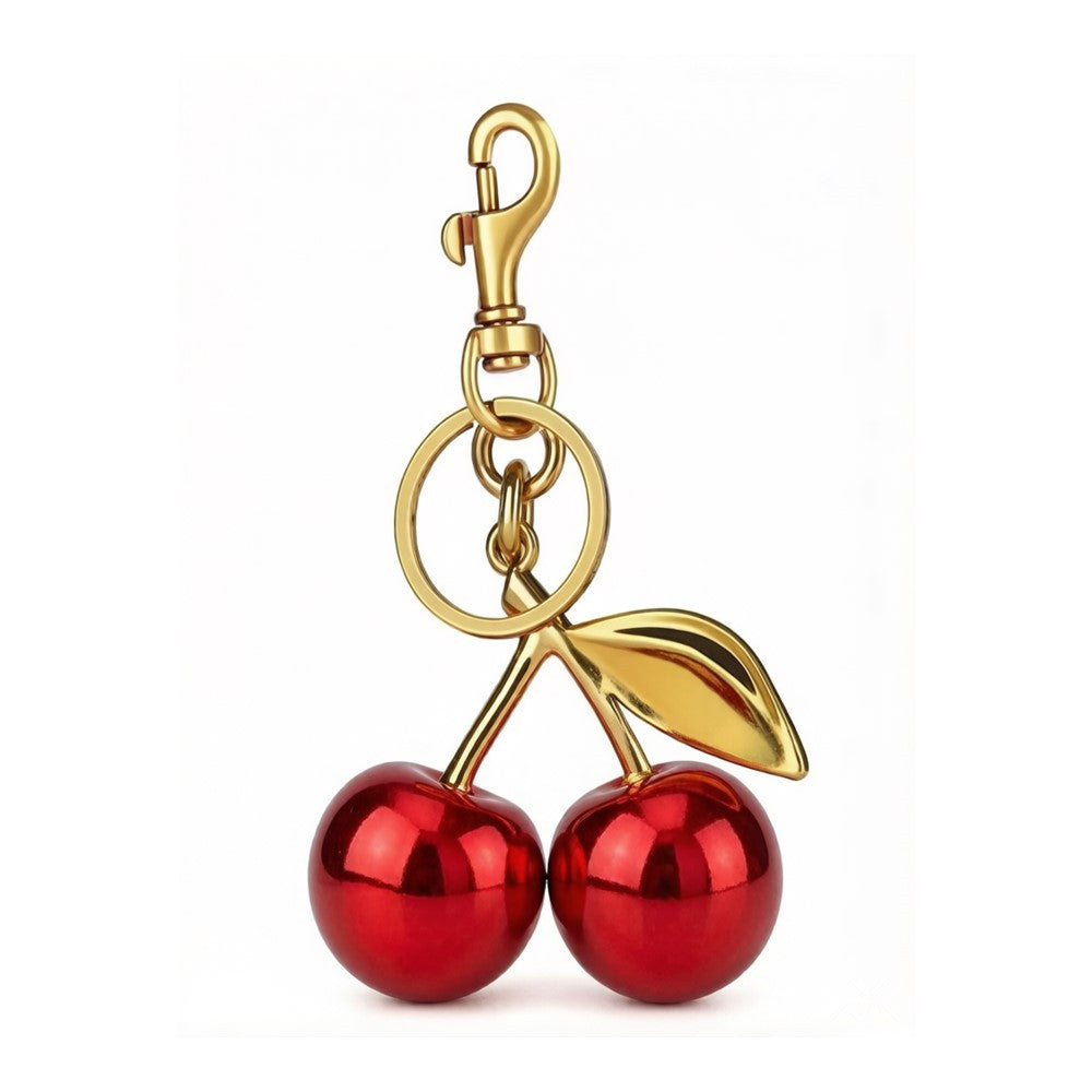 Wholesale Polished Plastic Resin Cherry Keychain Bag Pendant Sweet Style Decorative Accessory