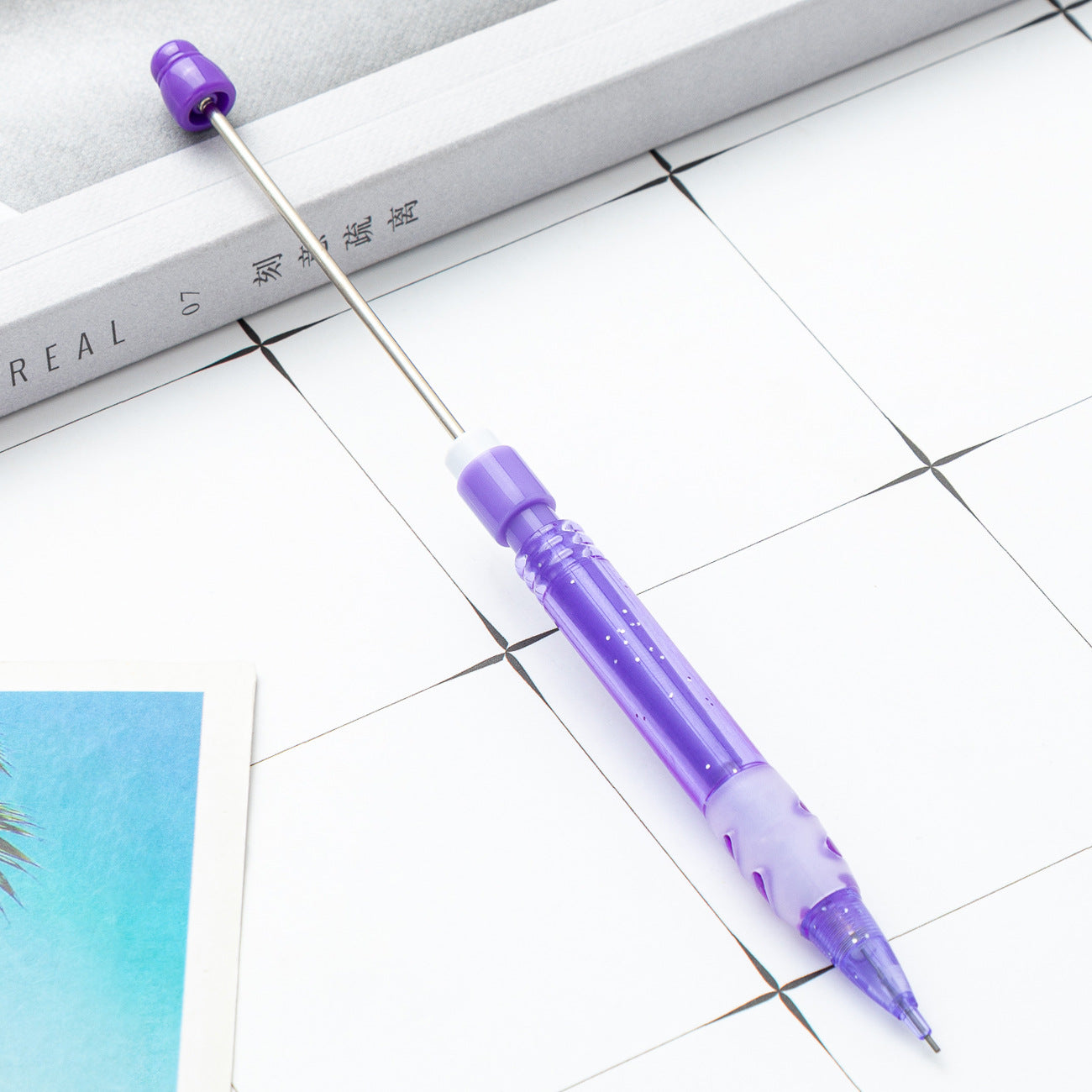 Wholesale Beadable Pencil 0.5mm Automatic Pencil DIY Beaded Plastic Pen ACC-PN-JinBN017