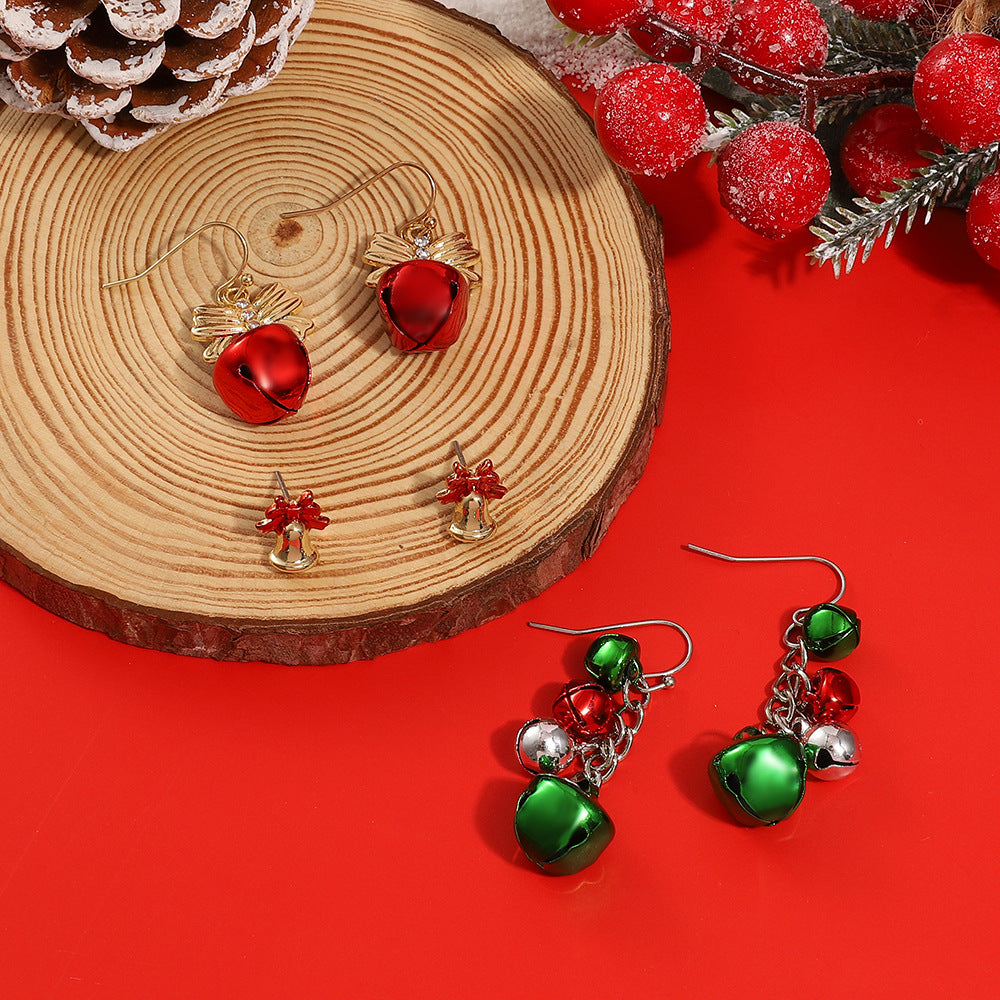 Wholesale Christmas Red and Green Bell Earrings Sets ACC-ES-MY026