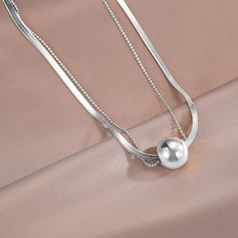 Wholesale Titanium Steel Necklace Light Luxury Love Necklace ACC-NE-Qinji002