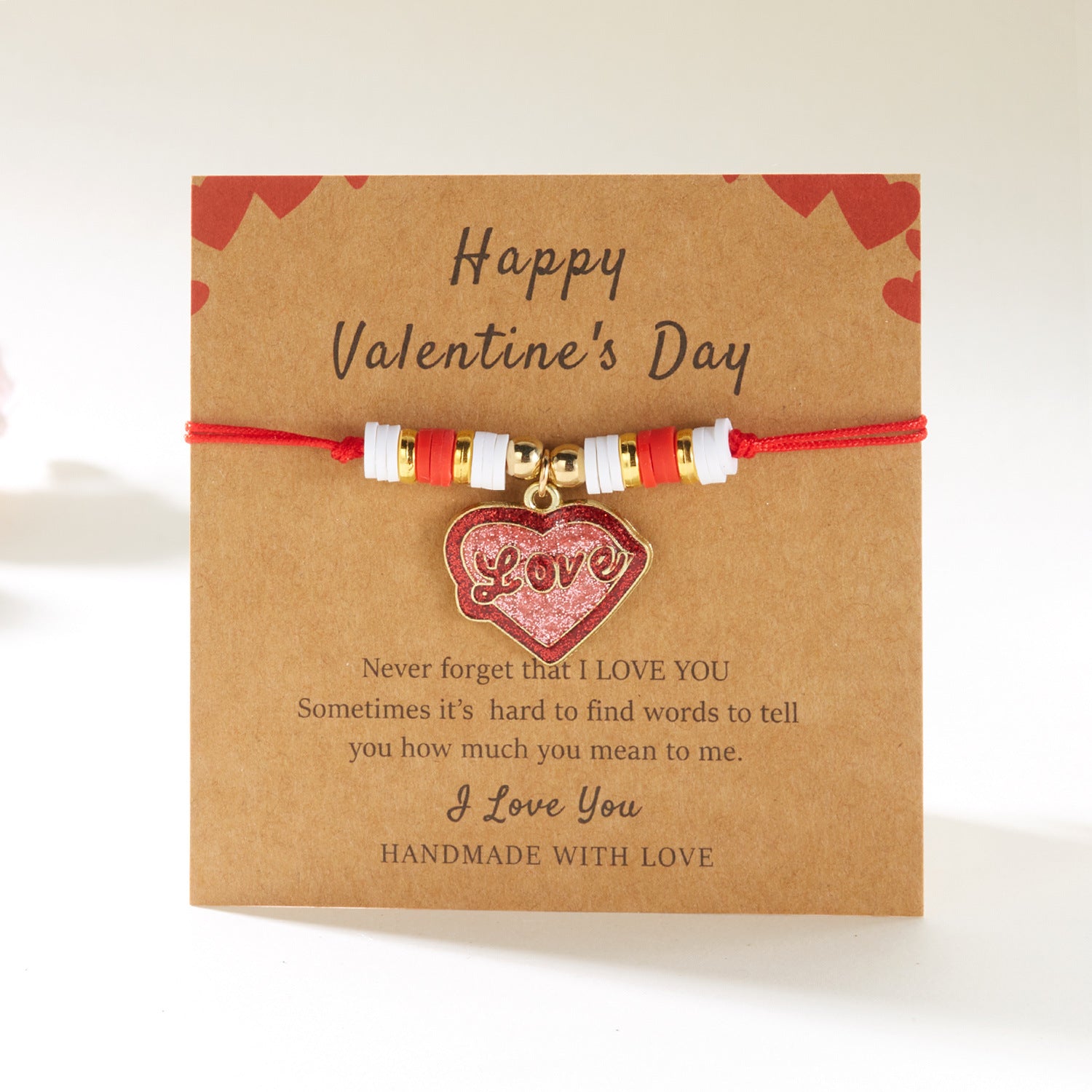 Wholesale Valentine' s Day  Heart Love Braided Bracelet