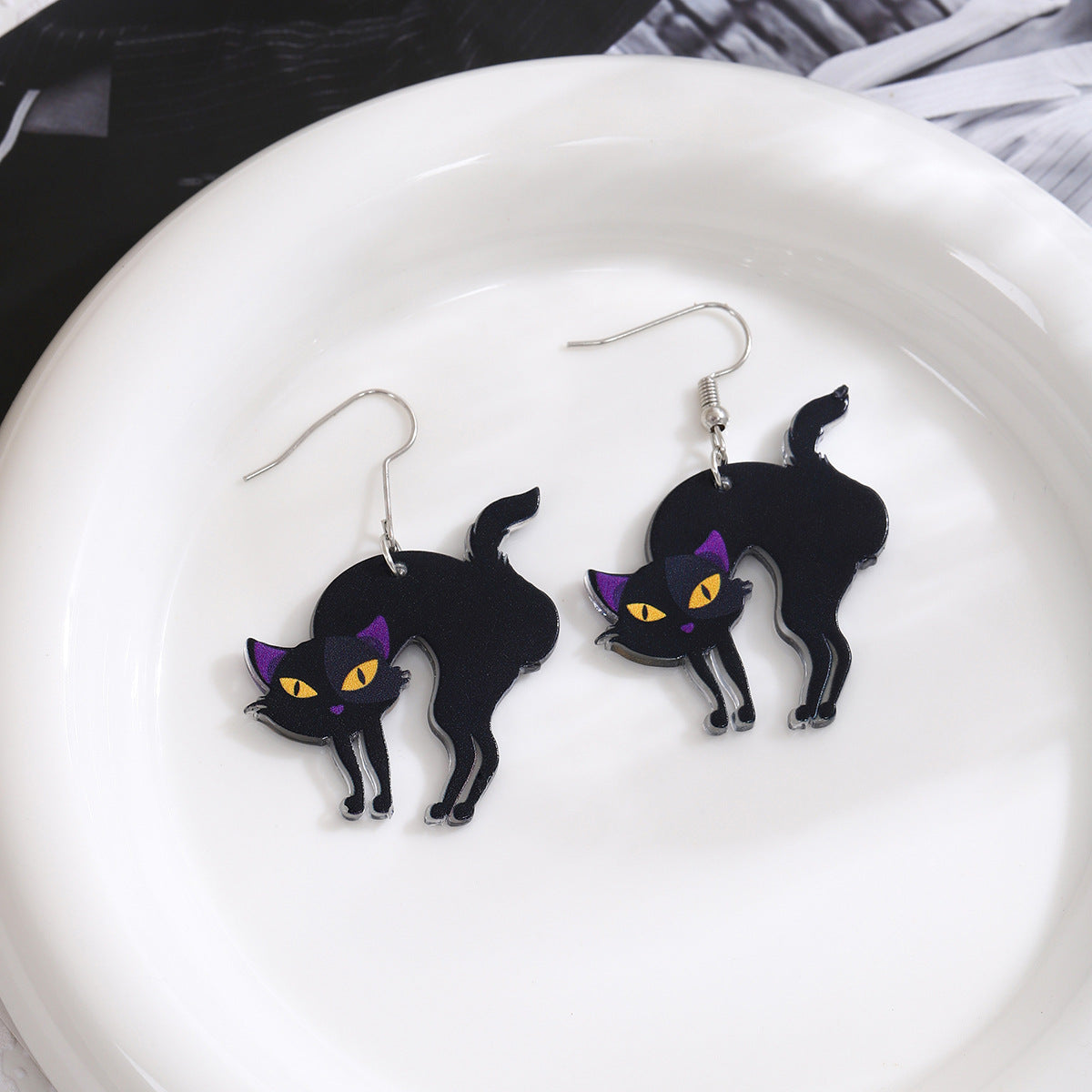 Wholesale Cartoon Horror Bat Acrylic Halloween Earrings ACC-ES-MDD040