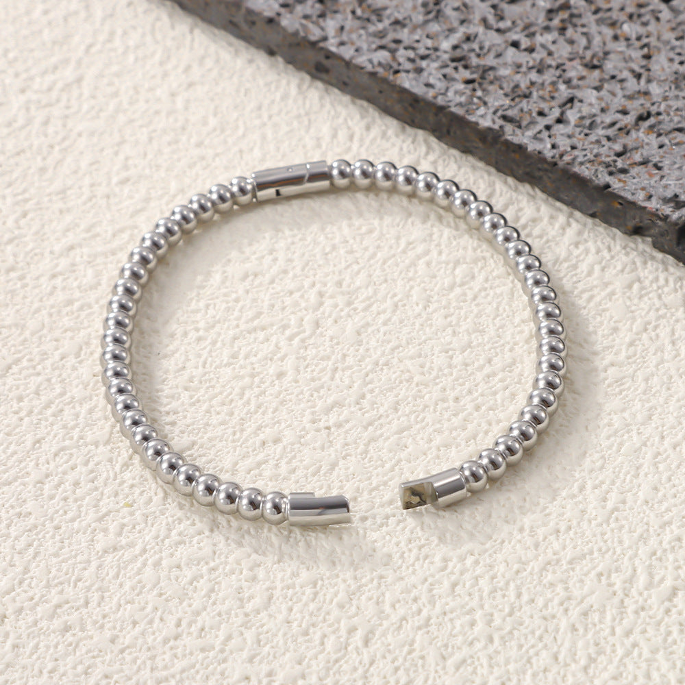 Wholesale Classic Polished Stainless Steel Open Bangle Stackable Round Design Jewelry Accessory Gift