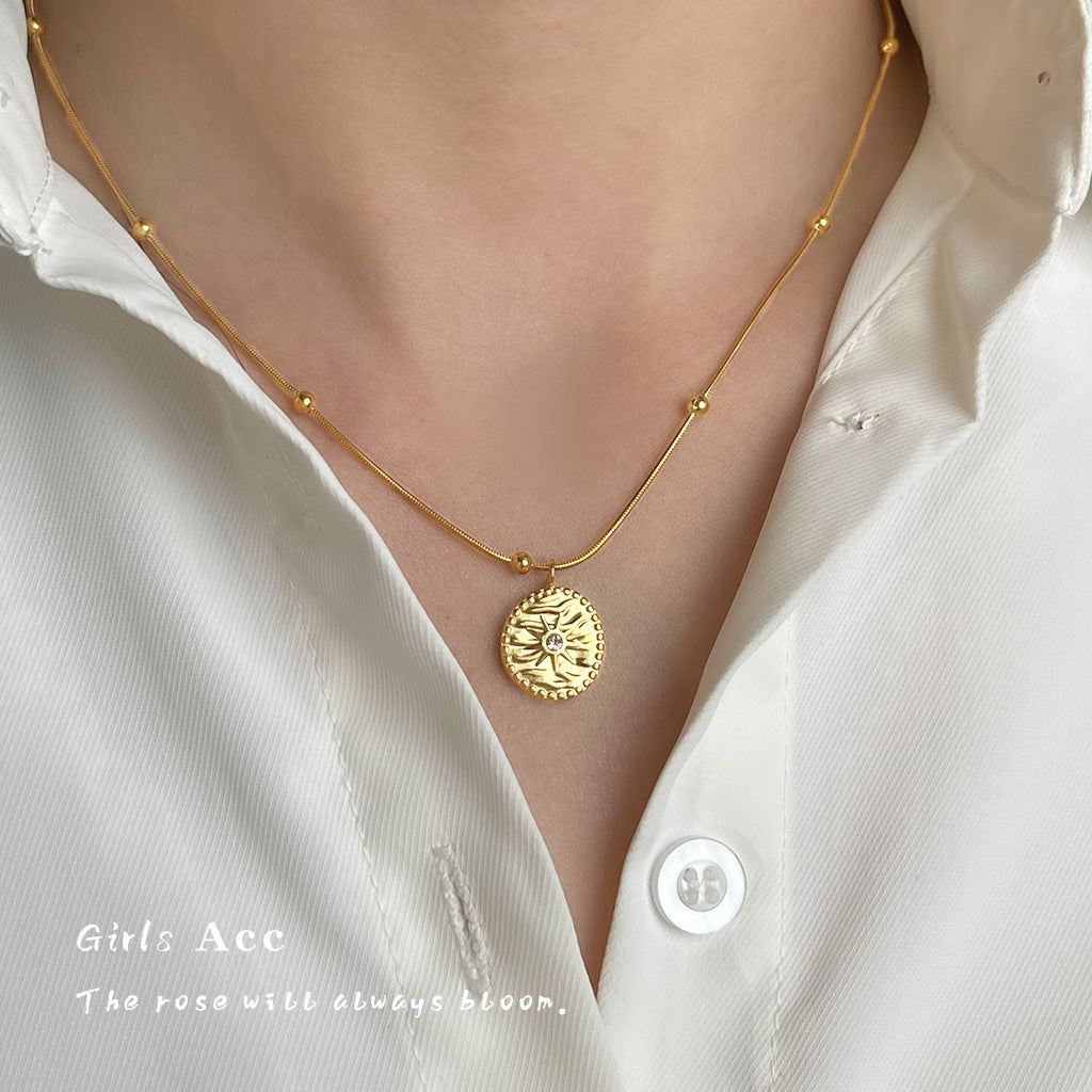 Wholesale 18K Gold Plated Stainless Steel Star Moon Clavicle Necklace Boutique Jewelry for Women