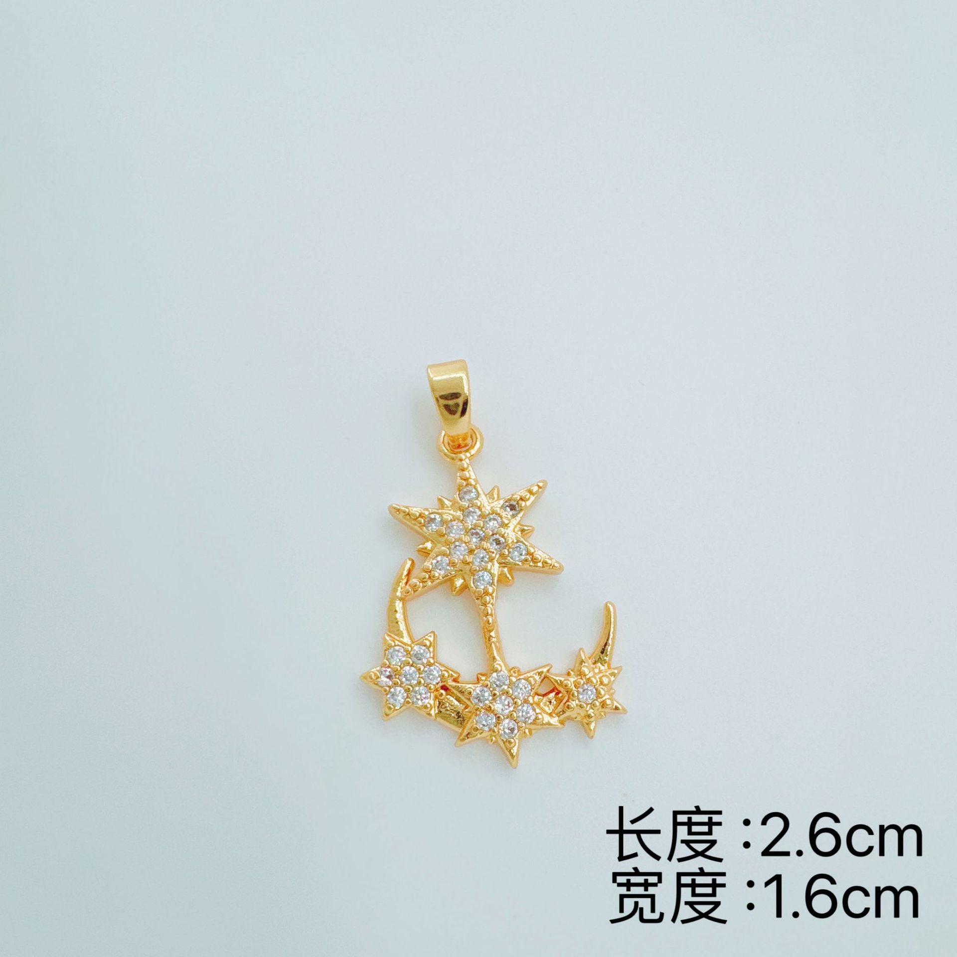 Wholesale Moon Necklace European Style Gold Plated Copper Pendant Fashion Jewelry Accessory Boutique Gift