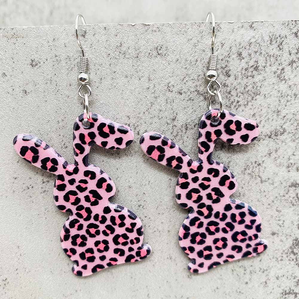 Wholesale  Easter leopard print rabbit carrot acrylic earrings