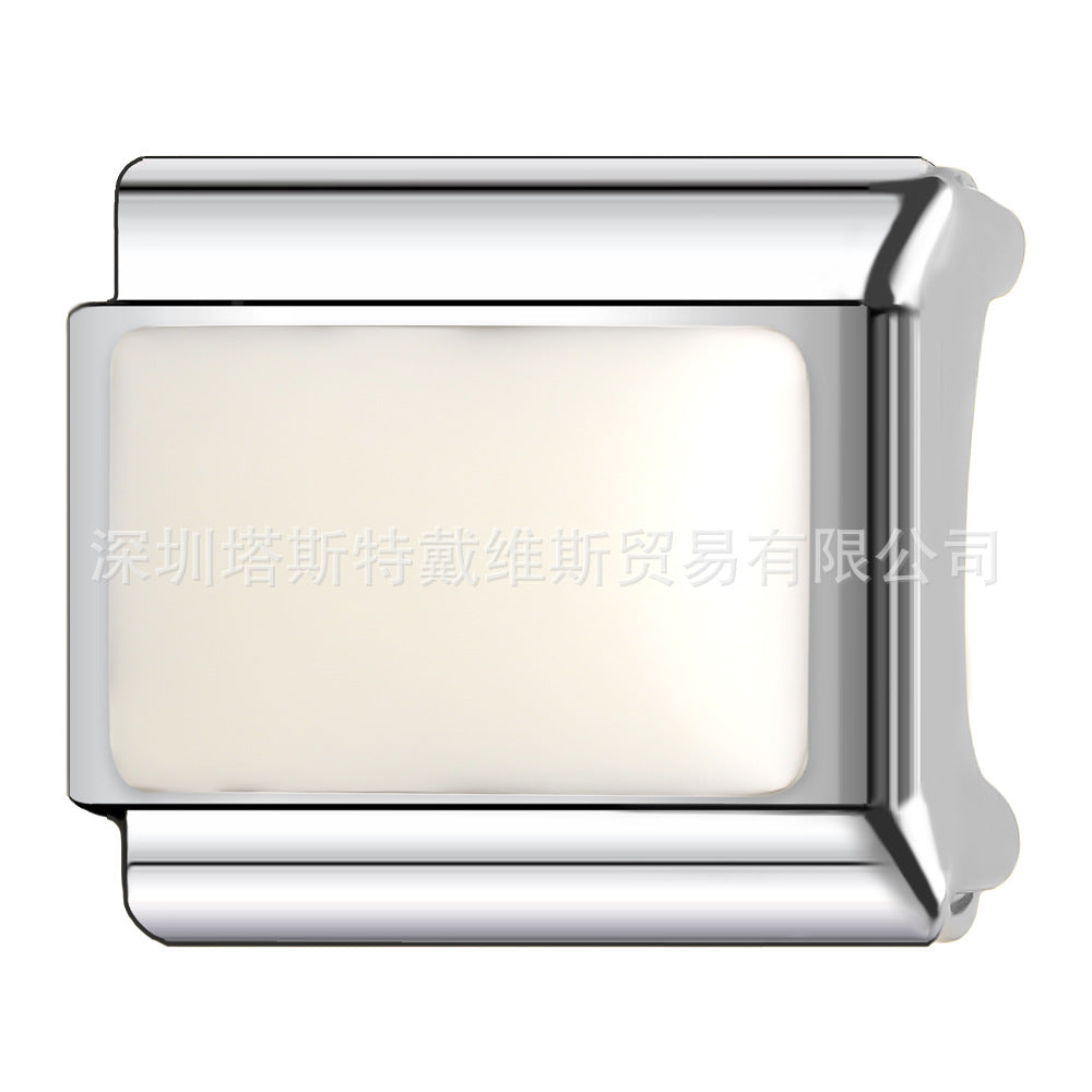 Wholesale 9mm Italian Charm Starter Bracelets DIY square Single Section Creative Stainless Steel Composable Bracelet