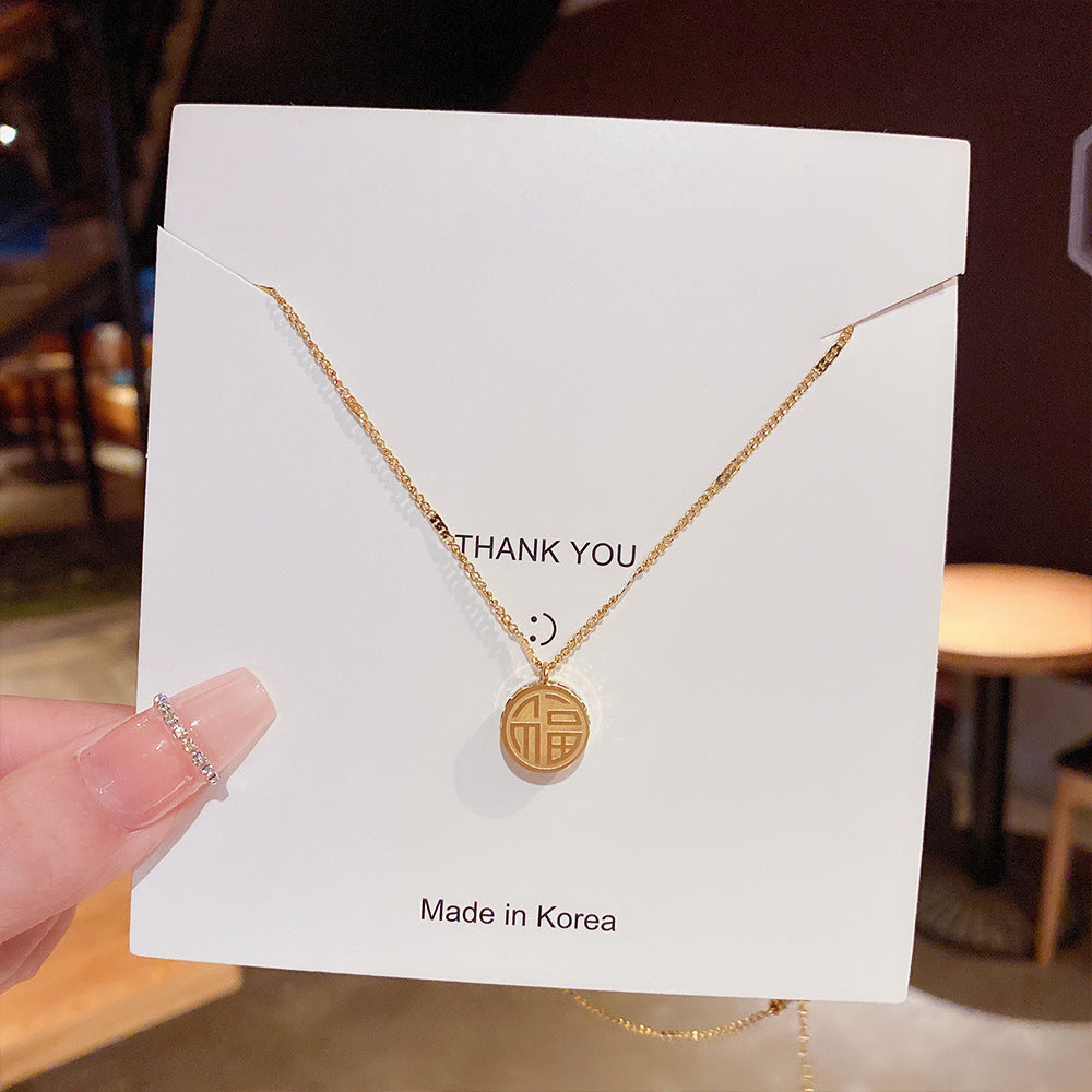 Wholesale Titanium Steel Non-fading Necklace Clavicle Chain Choker Necklace ACC-NE-Xiyue001