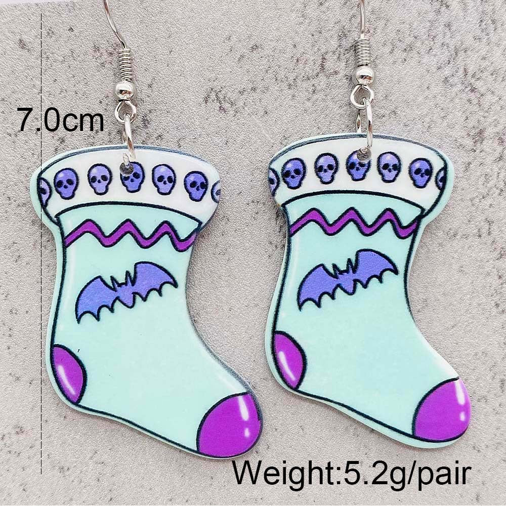 Wholesale  Christmas Acrylic Earrings Snowman Crutch Snowflake Candy Christmas Earrings