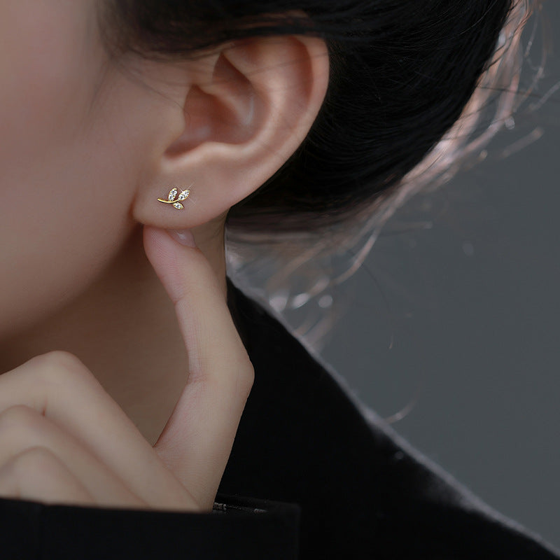 Wholesale 925 Sterling Silver Leaf Earrings