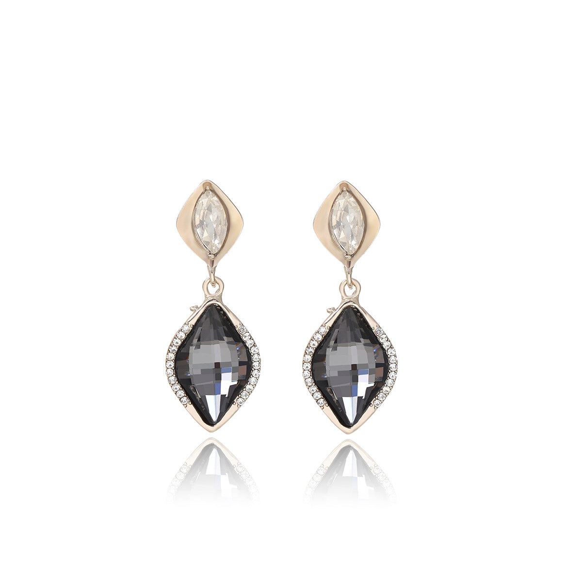 Wholesale Square Zinc Alloy Earrings with Diamond Water Drop Earrings ACC-ES-MDD021