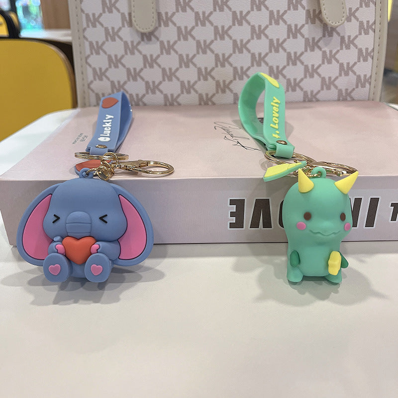Wholesale Cartoon Dinosaur Elephant Silicone Keychain Cute Keychain ACC-KC-JuCai002