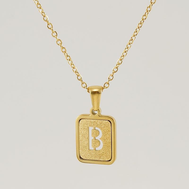 Wholesale 18K stainless steel hollow 26 English letter necklace