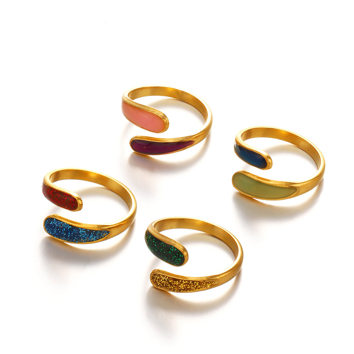 Wholesale Geometric Oil Drip Stainless Steel Ring Fashion Accessory for Everyday Wear or Gift