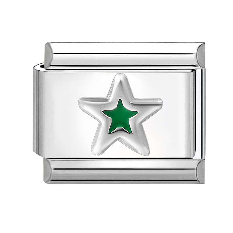 Wholesale 9mm Italian Charm Starter Bracelets DIY square Single Section Creative Stainless Steel Composable Bracelet