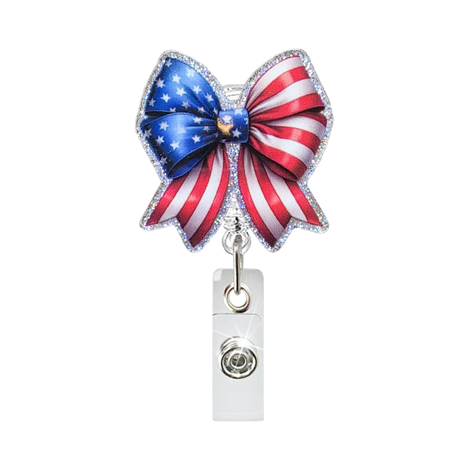 Wholesale Acrylic Retractable Badge Reel with US Flag Design - Fashion Accessory for Everyday Wear